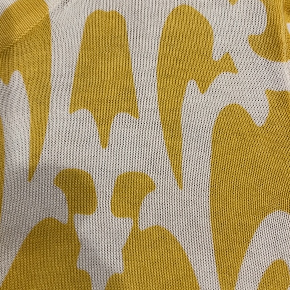 J.Crew Medium mustard and white 3/4 sleeve cardigan. - Picture 3 of 7